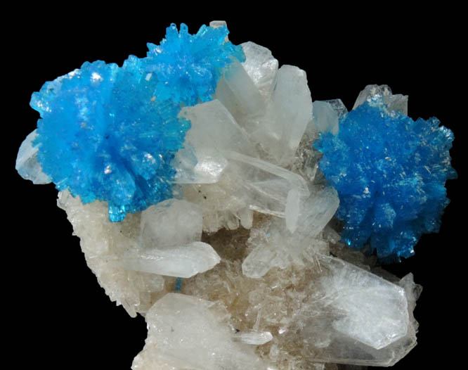 Cavansite on Stilbite-Ca from Dhoot Quarry, Wagholi, Maharashtra, India