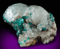 Dioptase on Calcite from Altyn-Tyube, 66 km east of Karagandy, Karaganda Oblast', Kazakhstan (Type Locality for Dioptase)