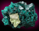 Dioptase with Calcite from Omaue Mine, Kaokoveld, Kunene, Namibia