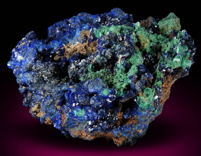 Azurite and Malachite from Concepcin del Oro, Zacatecas, Mexico