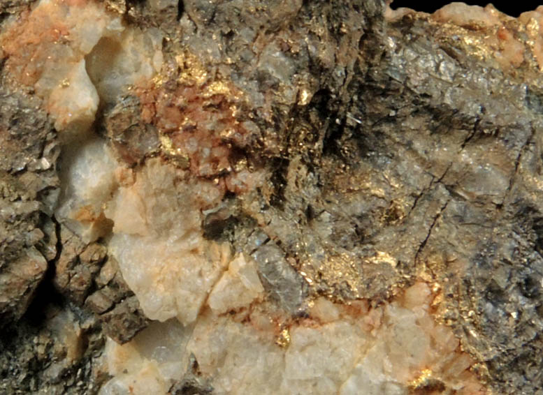 Gold with Arsenopyrite in Quartz from Colorado Quartz Mine, Mariposa County, California