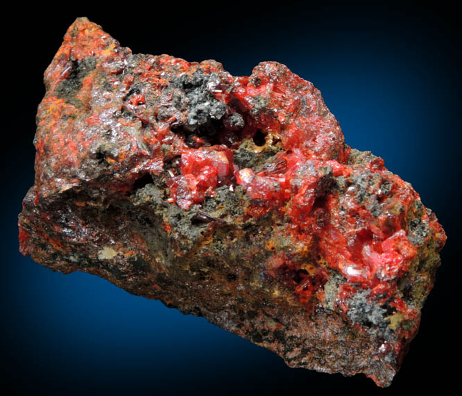 Realgar with Calcite from Gold Bar Mine, Antelope District, Eureka County, Nevada