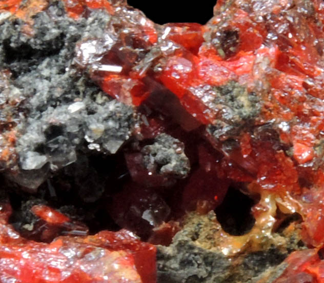 Realgar with Calcite from Gold Bar Mine, Antelope District, Eureka County, Nevada