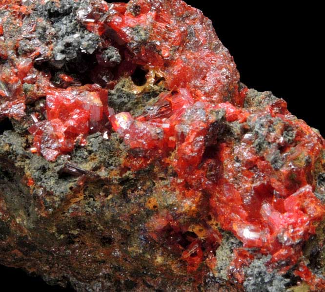 Realgar with Calcite from Gold Bar Mine, Antelope District, Eureka County, Nevada