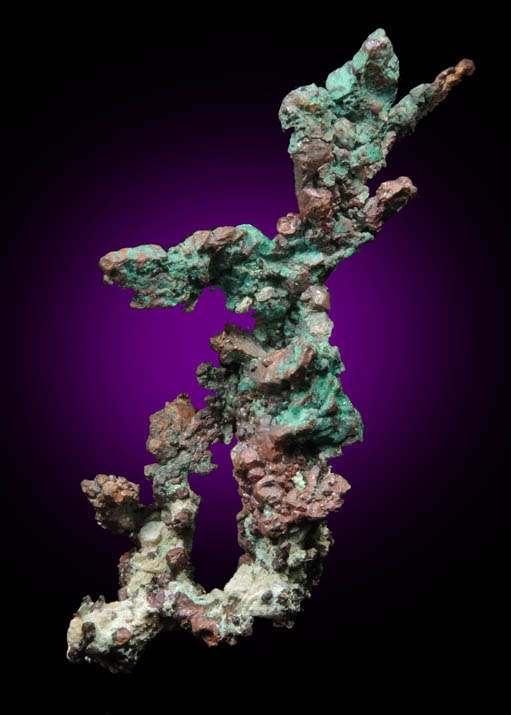 Copper coated with Chrysocolla-Malachite from Bisbee, Warren District, Cochise County, Arizona