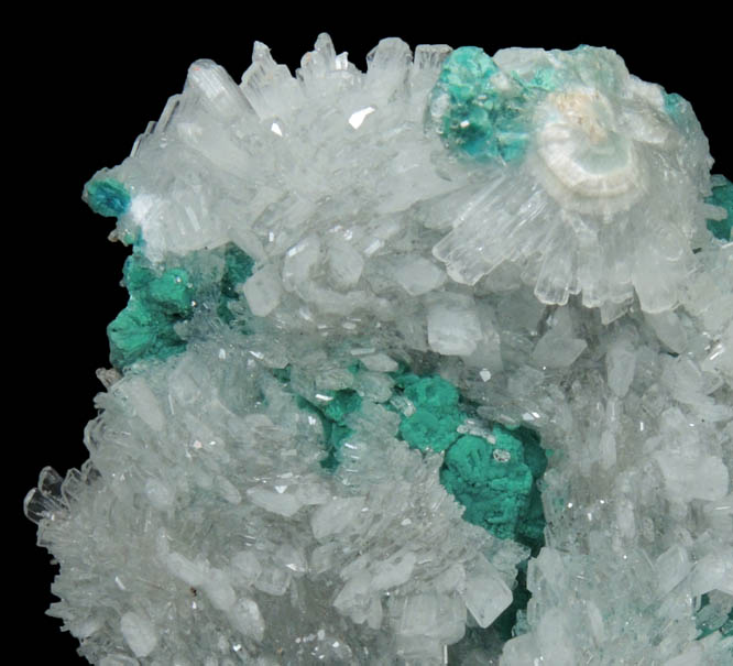 Hemimorphite with Rosasite from 79 Mine, Banner District, near Hayden, Gila County, Arizona