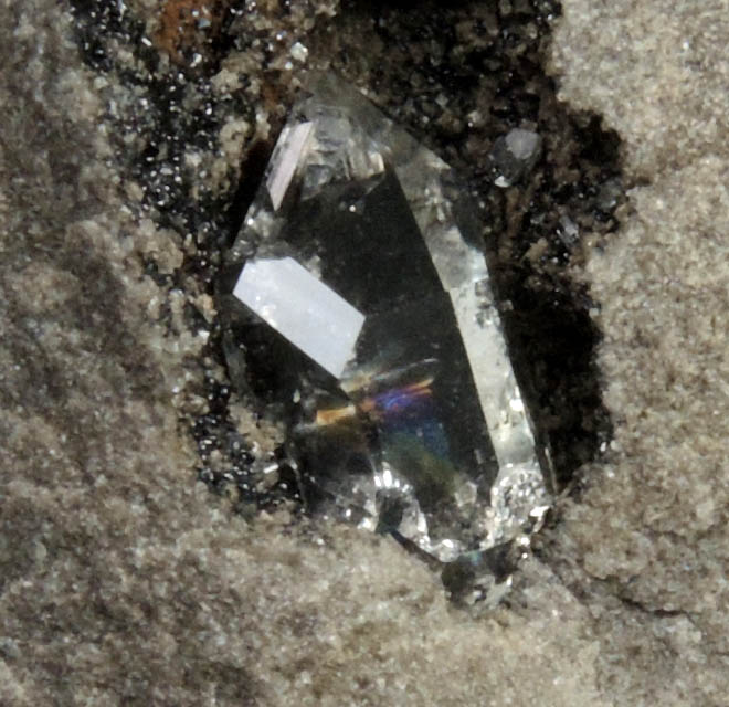 Quartz var. Herkimer Diamond in dolostone cavity from Ace of Diamonds Mine, Middleville, Herkimer County, New York