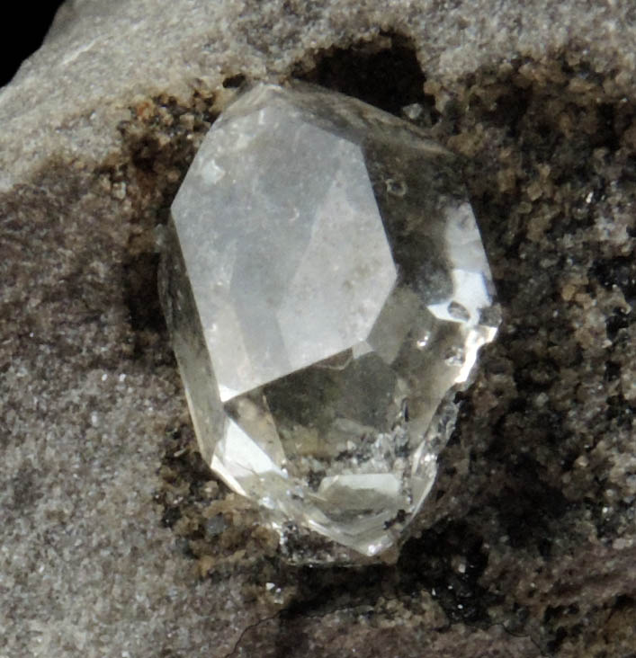 Quartz var. Herkimer Diamond in dolostone cavity from Ace of Diamonds Mine, Middleville, Herkimer County, New York