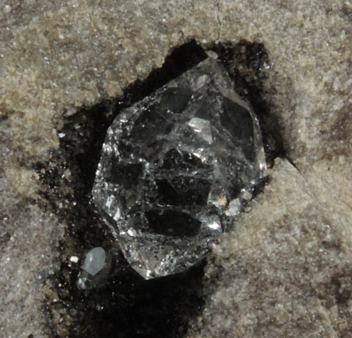 Quartz var. Herkimer Diamond in dolostone cavity from Ace of Diamonds Mine, Middleville, Herkimer County, New York