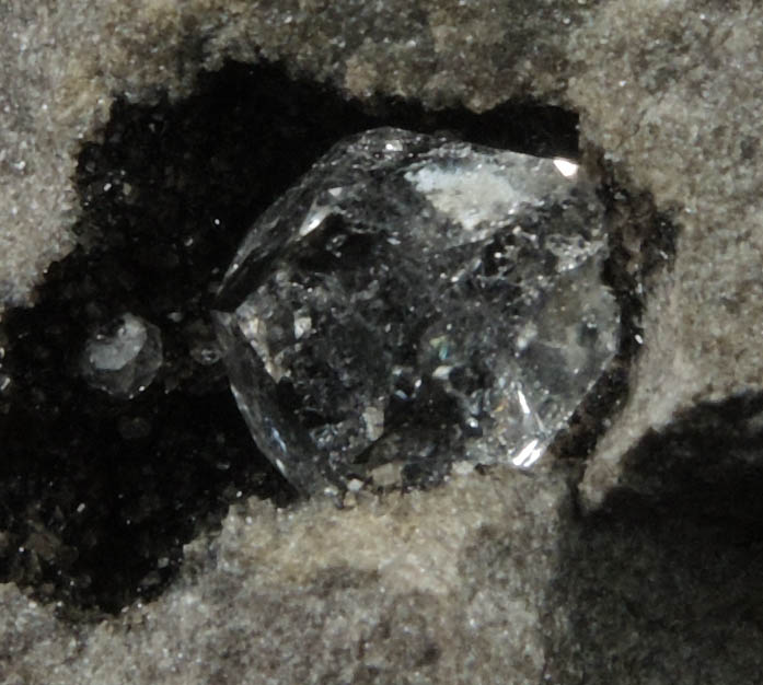 Quartz var. Herkimer Diamond in dolostone cavity from Ace of Diamonds Mine, Middleville, Herkimer County, New York