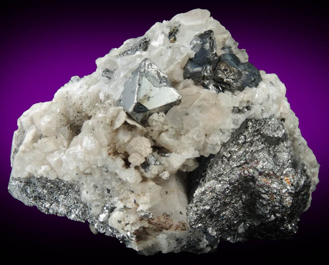 Carrollite in Calcite from Kamoya South II Mine, Kambove, Katanga (Shaba) Province, Democratic Republic of the Congo