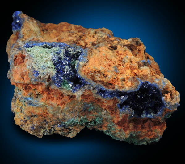 Azurite with Malachite pseudomorphs after Azurite from Bisbee Open Pit, Warren District, Cochise County, Arizona