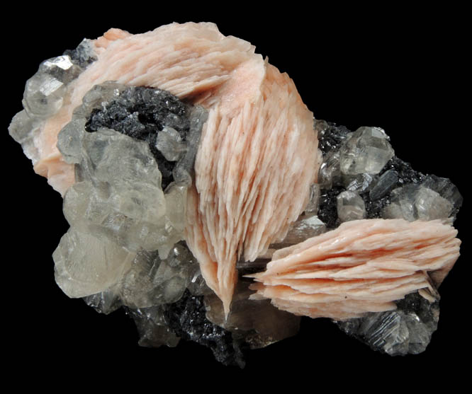 Barite with Cerussite over Galena from Mibladen, Haute Moulouya Basin, Zeida-Aouli-Mibladen belt, Midelt Province, Morocco