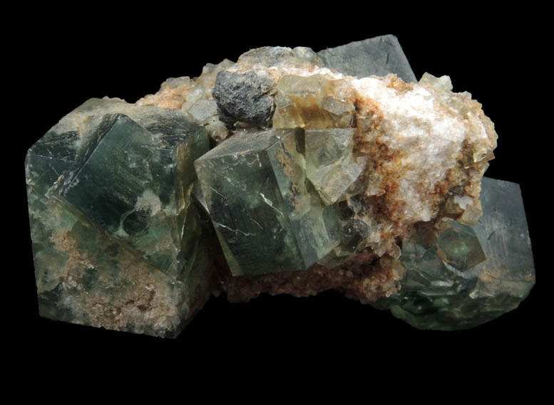 Fluorite on Quartz with minor Galena from Rogerley Mine, Frosterley, County Durham, England