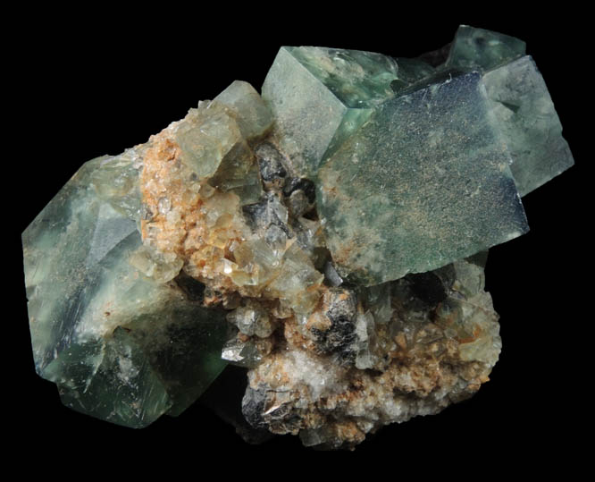 Fluorite on Quartz with minor Galena from Rogerley Mine, Frosterley, County Durham, England