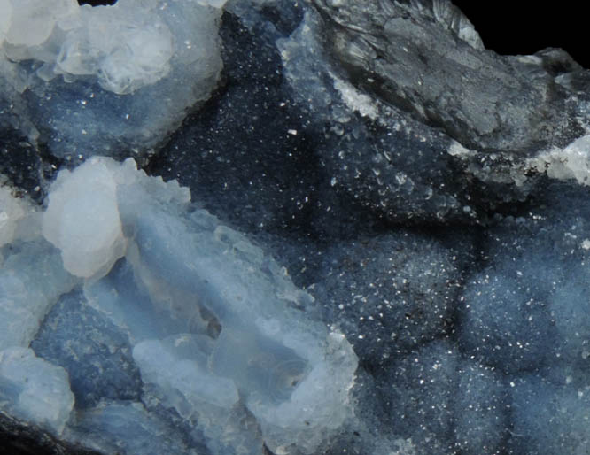 Romanchite coated with drusy Quartz and Chalcedony from south of Lordsburg, Hidalgo County, New Mexico