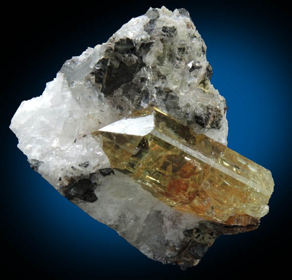 Fluorapatite in Quartz from Cerro de Mercado, Durango, Mexico