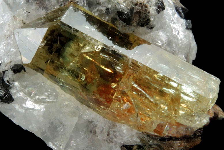 Fluorapatite in Quartz from Cerro de Mercado, Durango, Mexico