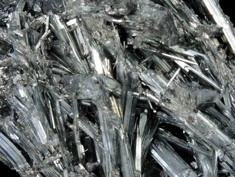 Stibnite with Calcite from Xikuangshan, 12 km northeast of Lengshuijiang, Hunan Province, China