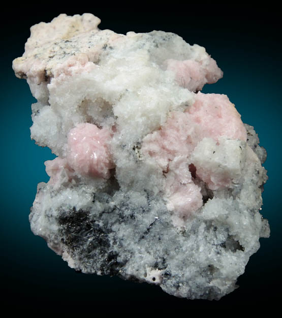 Rhodochrosite and Fluorite on Quartz from Mina el Potos, Santa Eulalia District, Aquiles Serdn, Chihuahua, Mexico