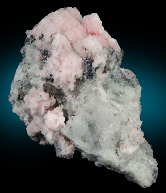 Rhodochrosite and Fluorite on Quartz from Mina el Potos, Santa Eulalia District, Aquiles Serdn, Chihuahua, Mexico