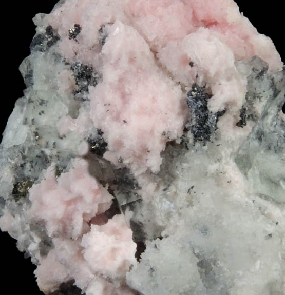 Rhodochrosite and Fluorite on Quartz from Mina el Potos, Santa Eulalia District, Aquiles Serdn, Chihuahua, Mexico