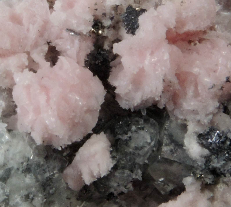 Rhodochrosite and Fluorite on Quartz from Mina el Potos, Santa Eulalia District, Aquiles Serdn, Chihuahua, Mexico