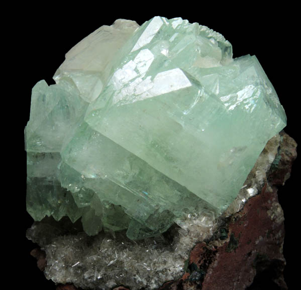 Apophyllite on Stilbite from Jalgaon, Maharashtra, India