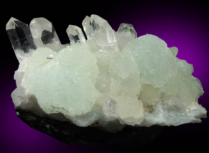 Prehnite with Quartz from Hongquizhen, Meigu, Sichuan Province, China