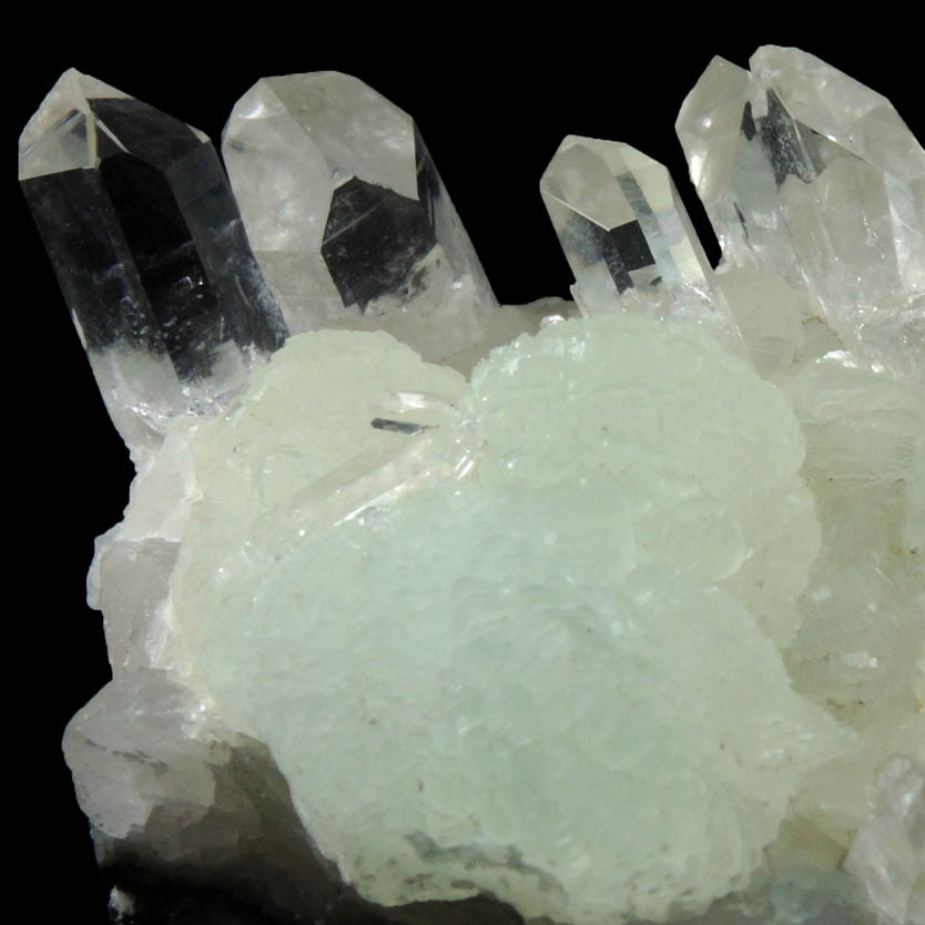 Prehnite with Quartz from Hongquizhen, Meigu, Sichuan Province, China