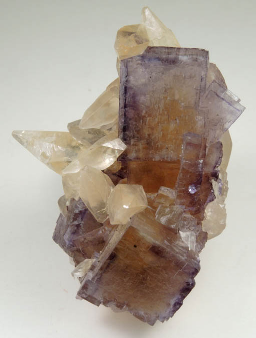 Calcite on Fluorite from Annabel Lee Mine, Harris Creek District, Hardin County, Illinois