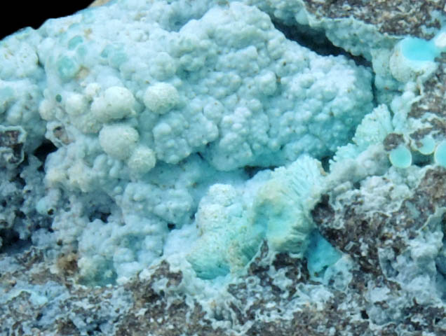Chrysocolla with Malachite from Kolwezi Mining District, 240 km WNW of Lubumbashi, Katanga Copperbelt, Lualaba Province, Democratic Republic of the Congo