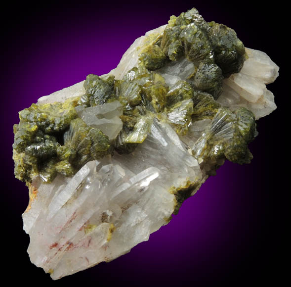 Epidote on Quartz from Imilchil, High Atlas Mountains, Errachidia Province, Morocco