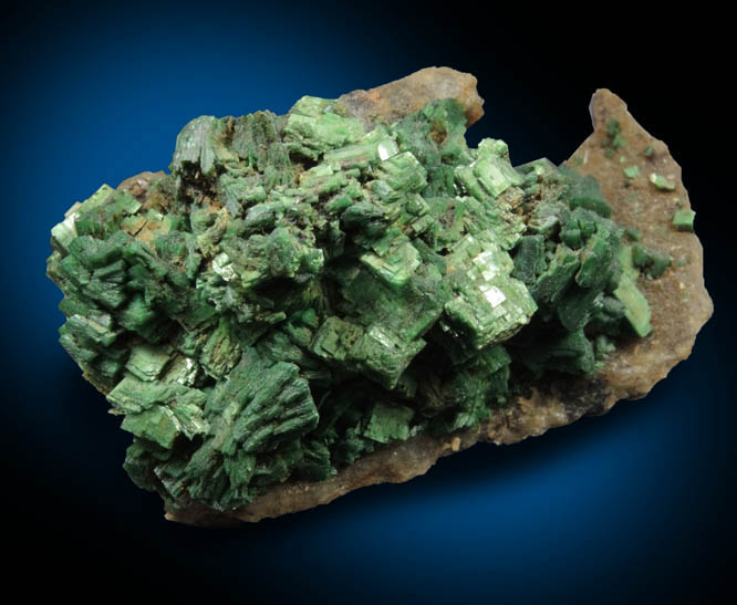 Torbernite from Shinkolobwe Mine, 22 km WSW of Likasi, Katanga Copperbelt, Haut-Katanga Province, Democratic Republic of the Congo