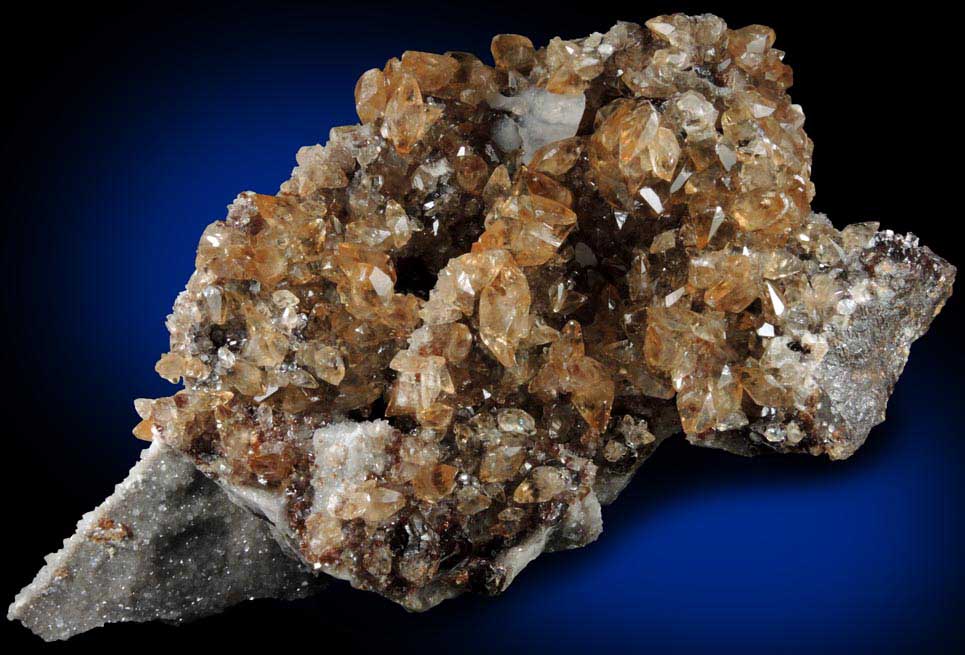 Calcite on Sphalerite and Dolomite from Elmwood Mine, Carthage, Smith County, Tennessee