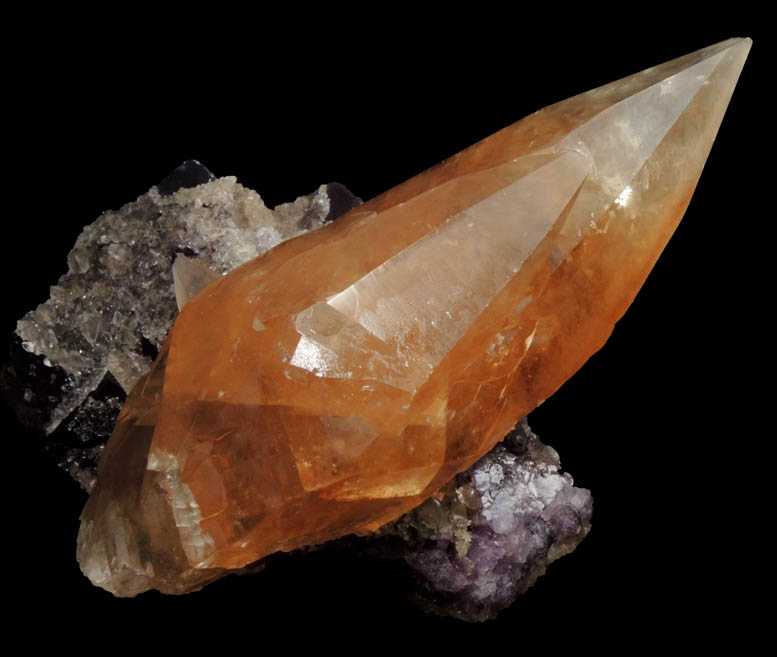 Calcite over Fluorite from Denton Mine, Harris Creek District, Hardin County, Illinois