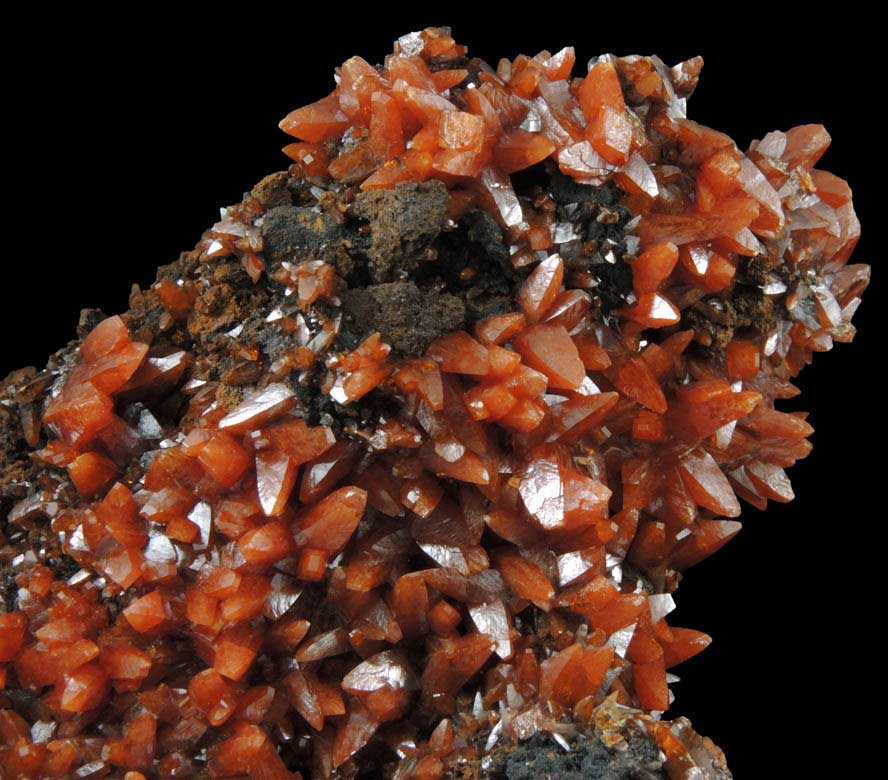 Wulfenite (pseudo-scalenohedral crystals) from Erupcion-Ahumada Mine, Sierra de Los Lamentos, Chihuahua, Mexico