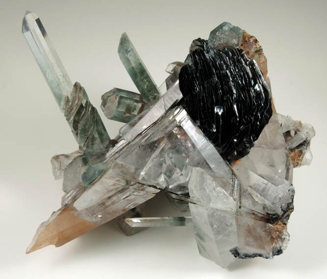 Hematite on Quartz with Chlorite inclusions from Jinlong, northeast of Guangzhou, Longchuan, Guangdong Province, China