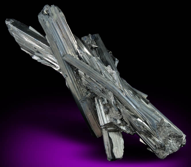 Stibnite from Xikuangshan, 12 km northeast of Lengshuijiang, Hunan Province, China