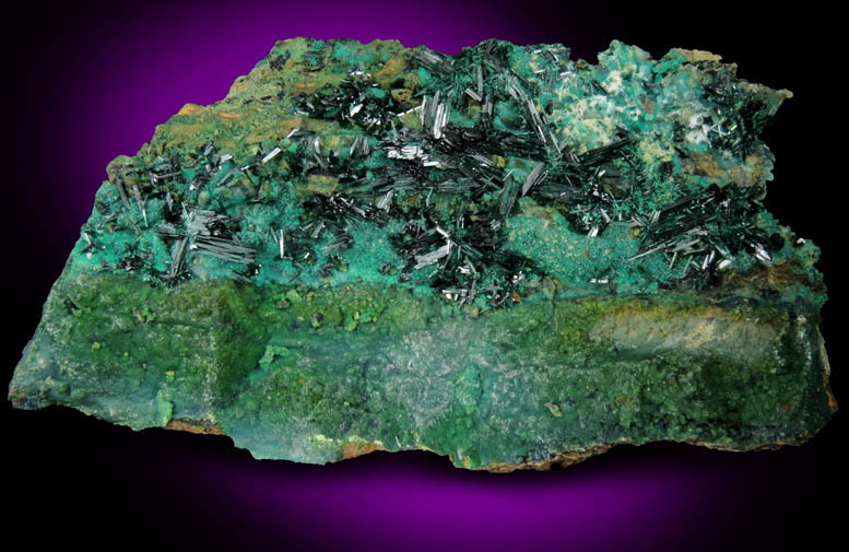 Atacamite with Pseudomalachite on Chrysocolla from Copiapo, Atacama Desert, Chile (Type Locality for Atacamite)