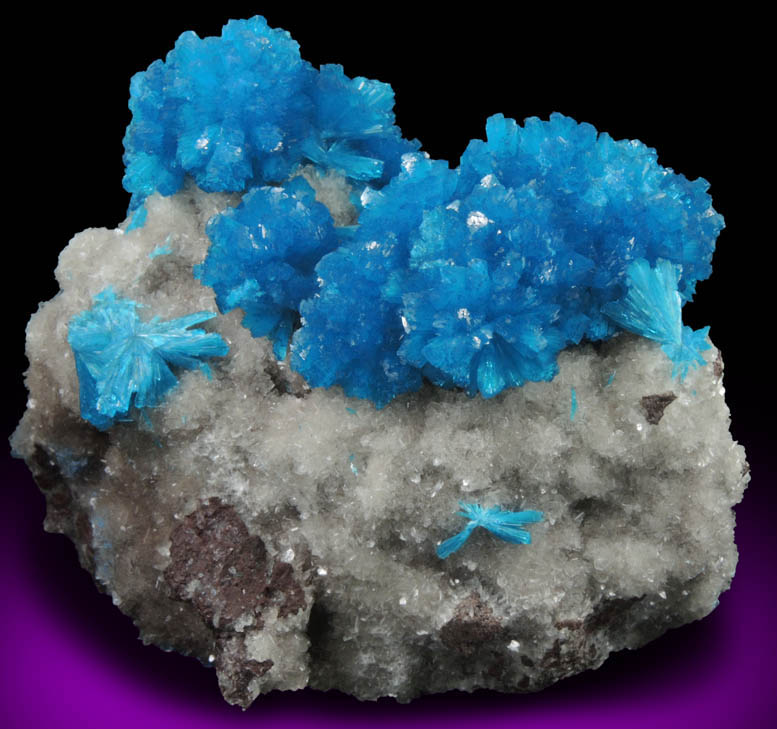 Cavansite on Stilbite-Ca from Wagholi Quarry, Maharashtra, India