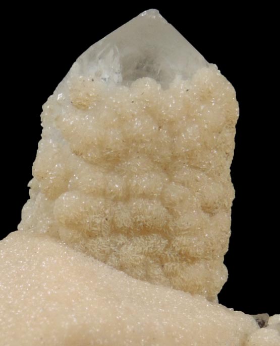 Calcite with Dolomite coating on Quartz from Droujba Mine, Laki Obshtina, Rhodope Mountains, Bulgaria