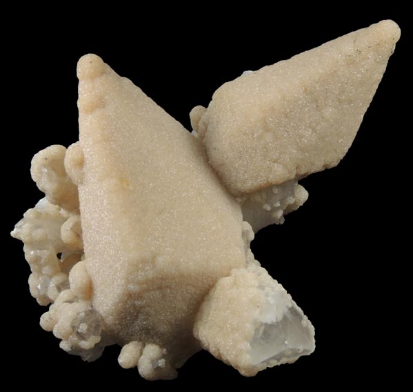 Calcite with Dolomite coating on Quartz from Droujba Mine, Laki Obshtina, Rhodope Mountains, Bulgaria