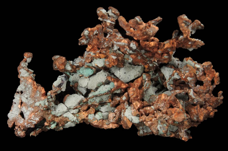 Copper (crystallized) from Ray Mine, Mineral Creek District, Pinal County, Arizona