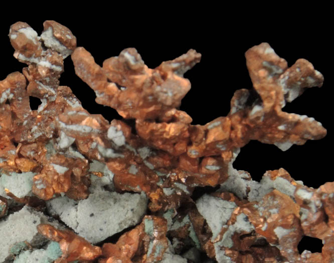 Copper (crystallized) from Ray Mine, Mineral Creek District, Pinal County, Arizona