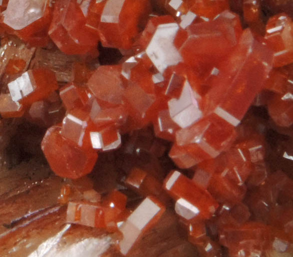 Vanadinite on Barite from Mibladen, Haute Moulouya Basin, Zeida-Aouli-Mibladen belt, Midelt Province, Morocco