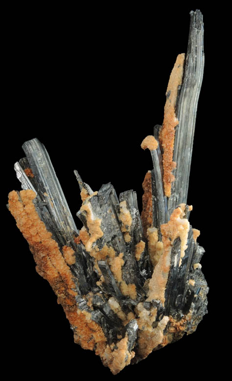 Stibnite with Calcite coating from Baia Sprie (Felsöbánya), Maramures, Romania