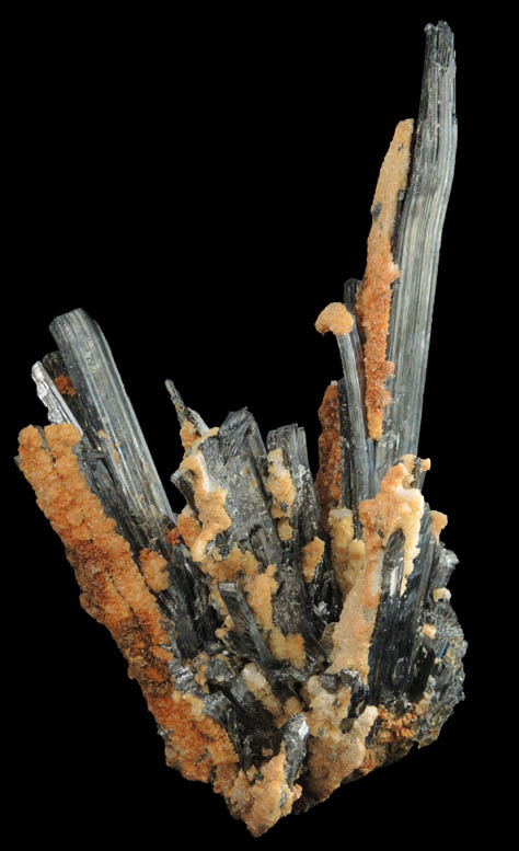 Stibnite with Calcite coating from Baia Sprie (Felsbnya), Maramures, Romania