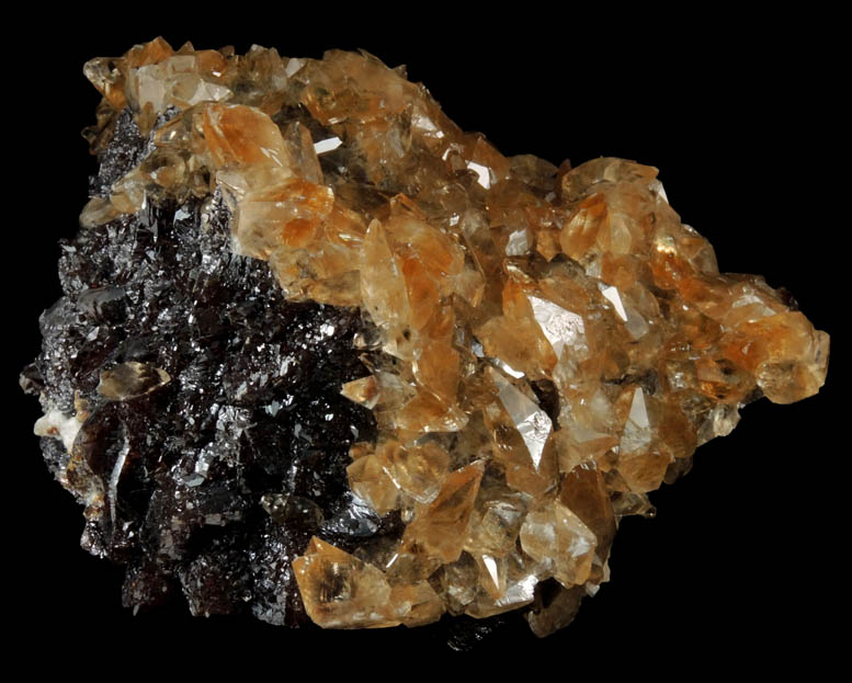 Calcite over Sphalerite from Elmwood Mine, Carthage, Smith County, Tennessee