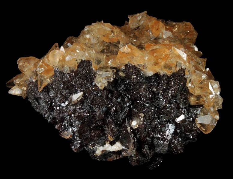 Calcite over Sphalerite from Elmwood Mine, Carthage, Smith County, Tennessee